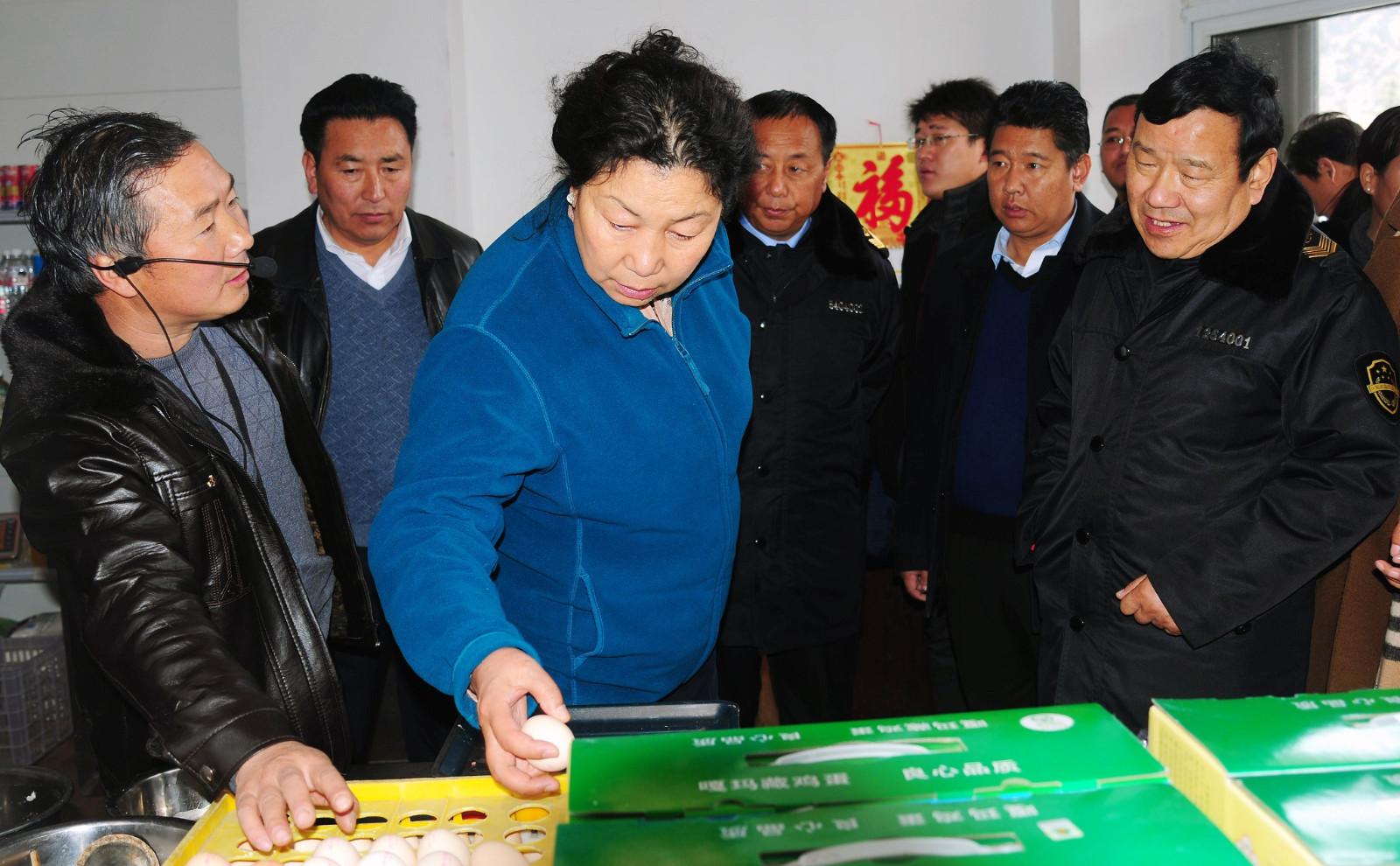 01自治區(qū)政府副主席德吉在林芝市菜籃子工程惠民直銷店檢查食品安全。.JPG
