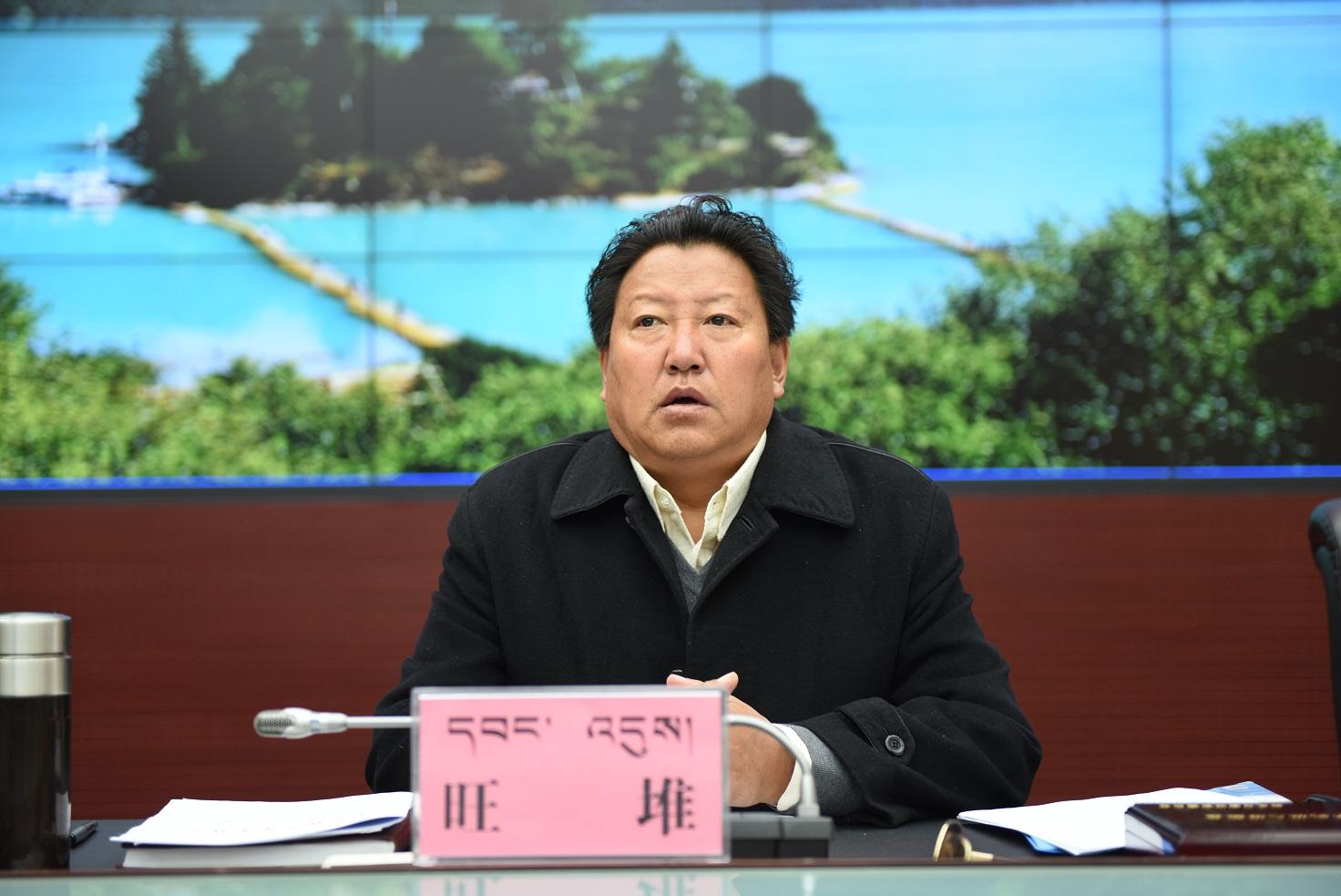 圖為：市委副書記、市長旺堆出席會(huì)議并作重要講話.JPG