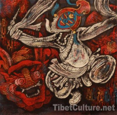 “祥巴”作品《鄧珠：藏戲鹿子》。（攝影：楊月云）