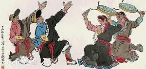  繪畫作品中的熱巴舞。